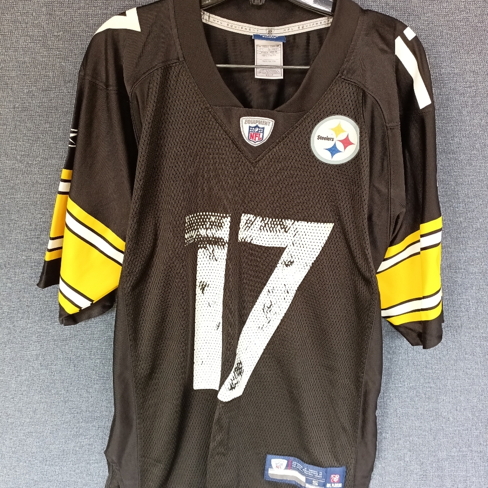 Reebok OnField Pittsburgh Steelers 17 Mike Wallace Embroidered NFL Jersey Size S